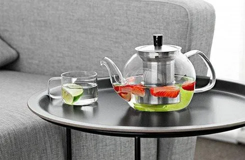Teekanne aus Glas mit Teesieb aus Edelstahl 900ml