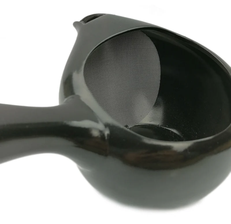 Offene Kyusu 350ml mit Teesieb, schwarz