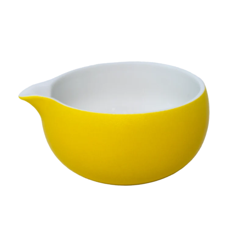 Yellow Ceramic Matcha Bowl with Spout
