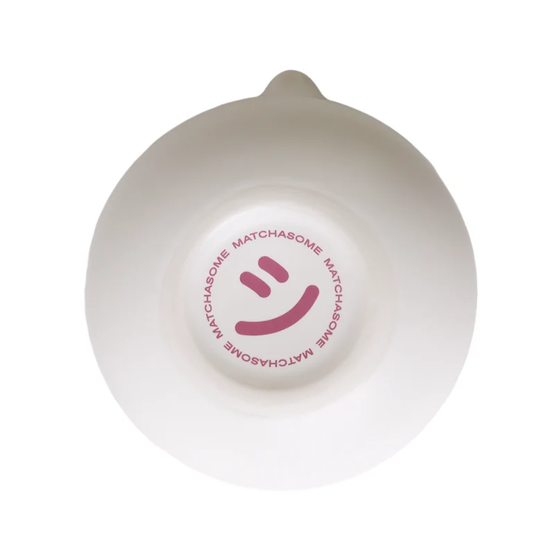 Happy Matcha Bowl White (Purple Smiley)