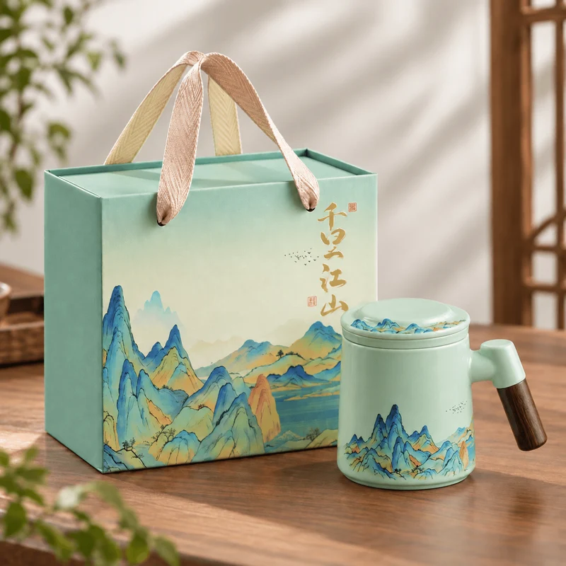 Celadon Mountain Reise-Teebecher mit Teesieb