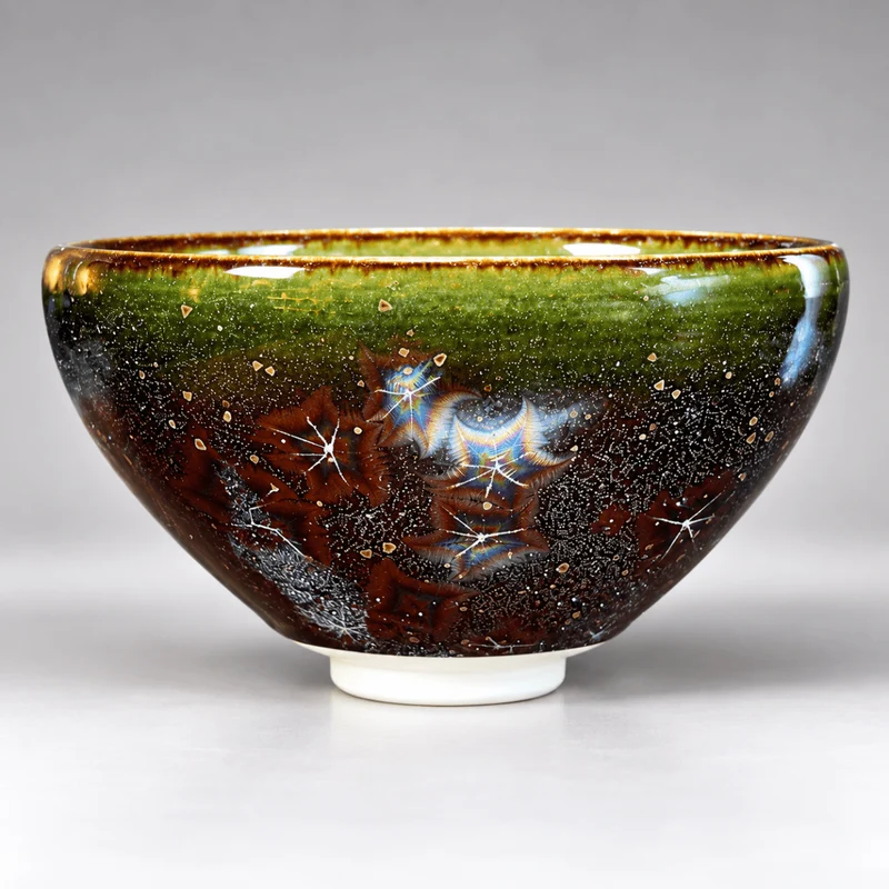 Galaxy – Kyoyaki Tenmoku Japanische handgefertigte Matcha-Schale