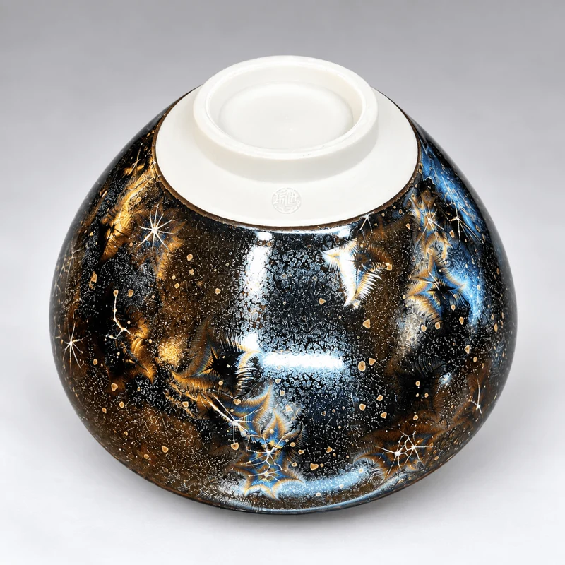 Galaxy – Kyoyaki Tenmoku Japanische handgefertigte Matcha-Schale