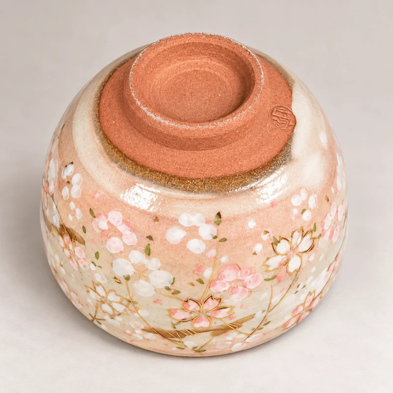 „Sakura“ Kyoyaki, handgefertigte Matcha-Schale