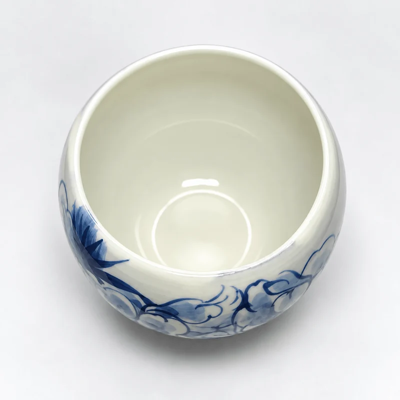 Große Teetasse aus japanischem, handgefertigtem Aritayaki-Sometsuke-Porzellan, 235 ml