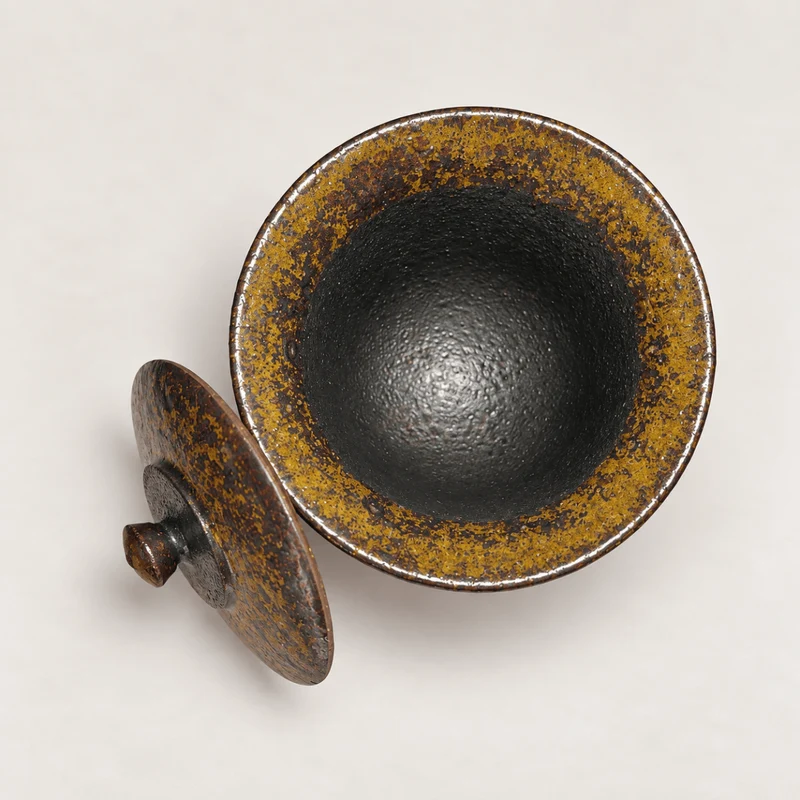 Antike Erde – japanisches handgemachtes Shigaraki-Yaki Hohin Gaiwan