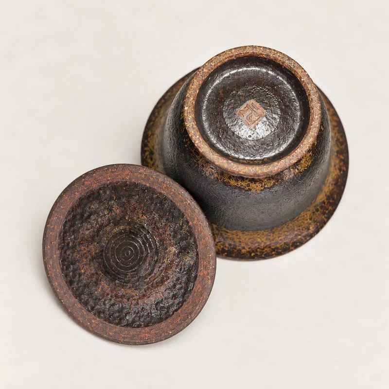 Antike Erde – japanisches handgemachtes Shigaraki-Yaki Hohin Gaiwan