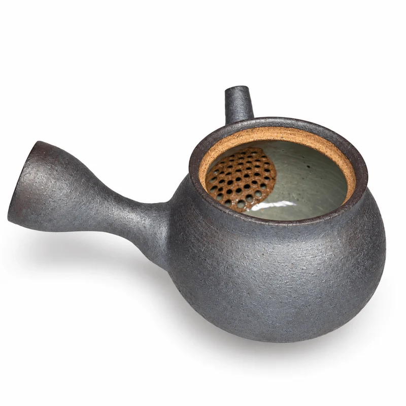 Iron Moon Kyusu – Große japanische handgefertigte Shigaraki-Yaki-Teekanne