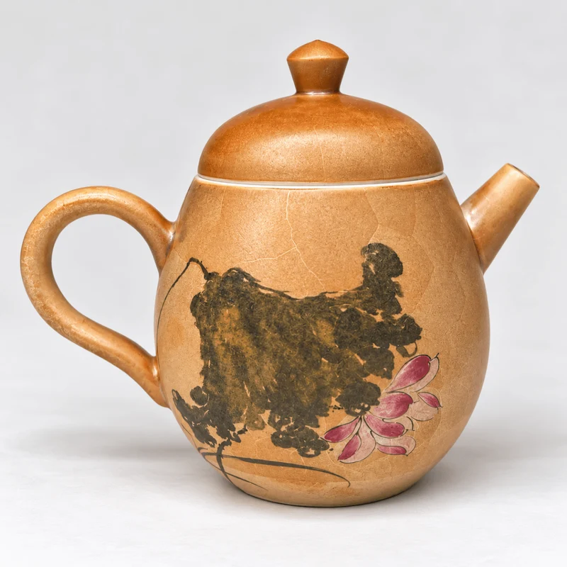Lotus Whispers – Handgefertigte Jingdezhen-Teekanne, 130 ml