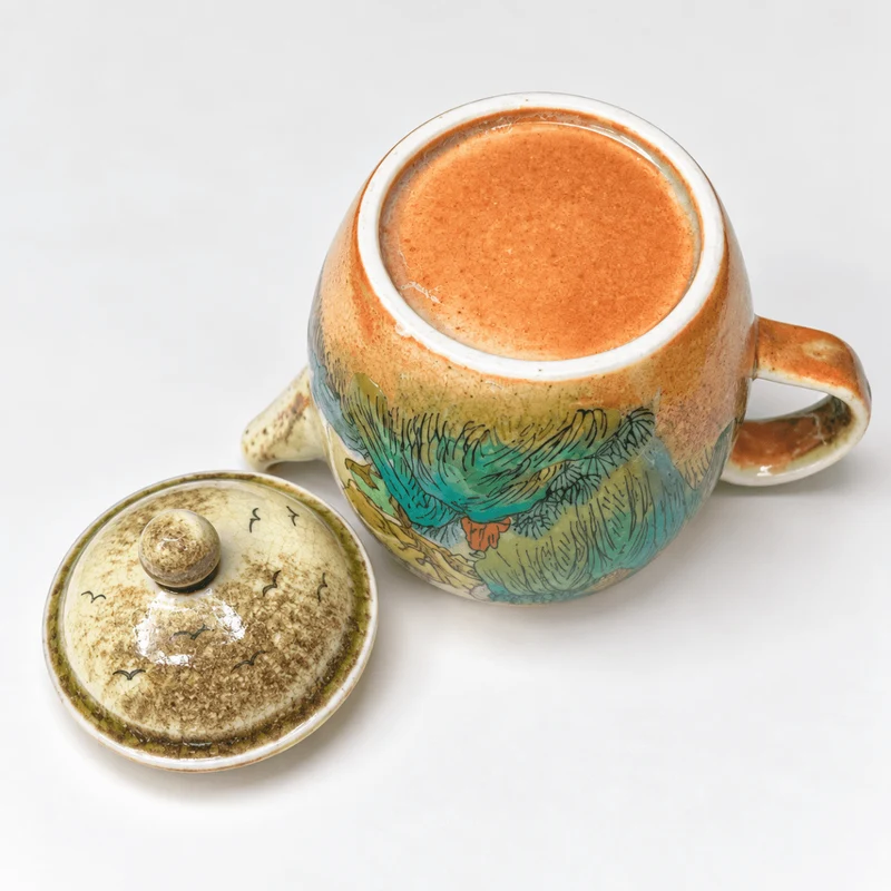 Emerald Mountains – Handgefertigte Jingdezhen-Teekanne 130 ml