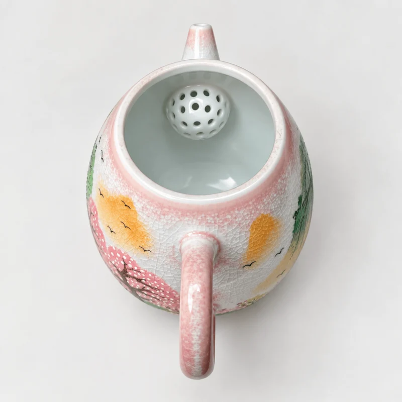 Frühlingsnebellandschaft – Handgefertigte Teekanne aus Jingdezhen, 160 ml