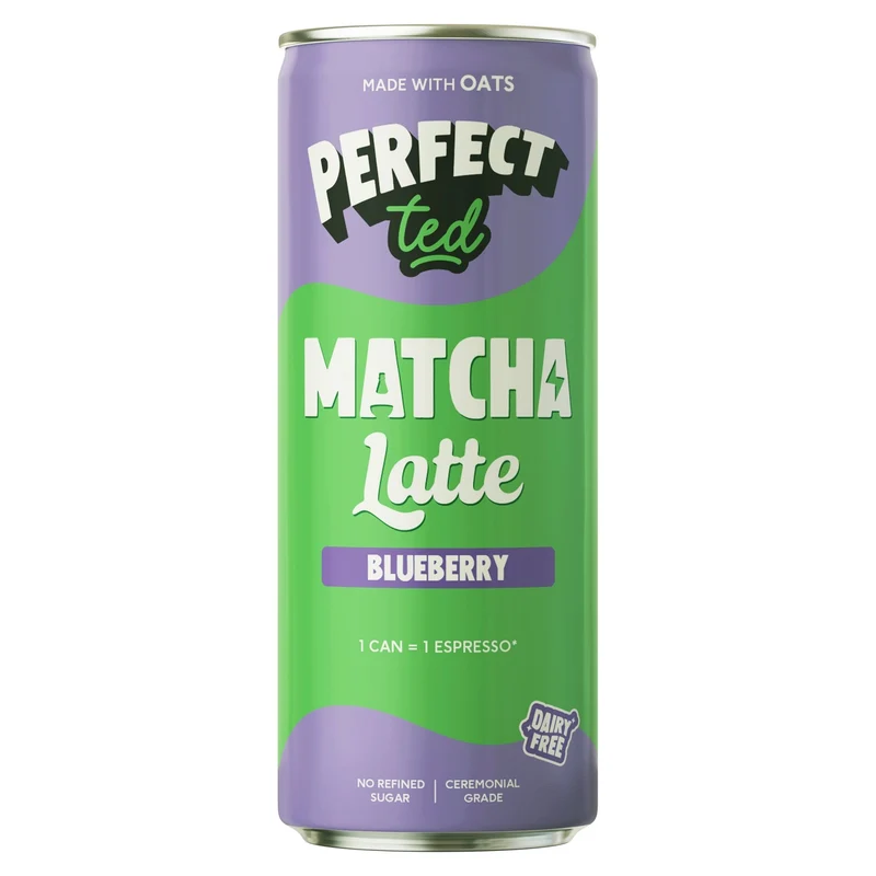 blueberry oat matcha latte