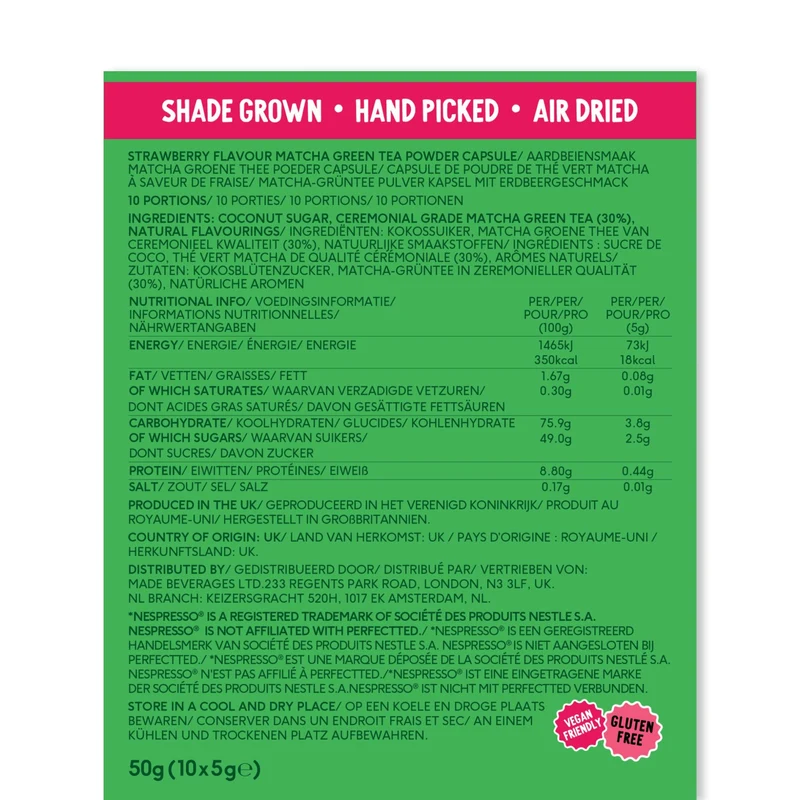 strawberry matcha nespresso® compatible pods