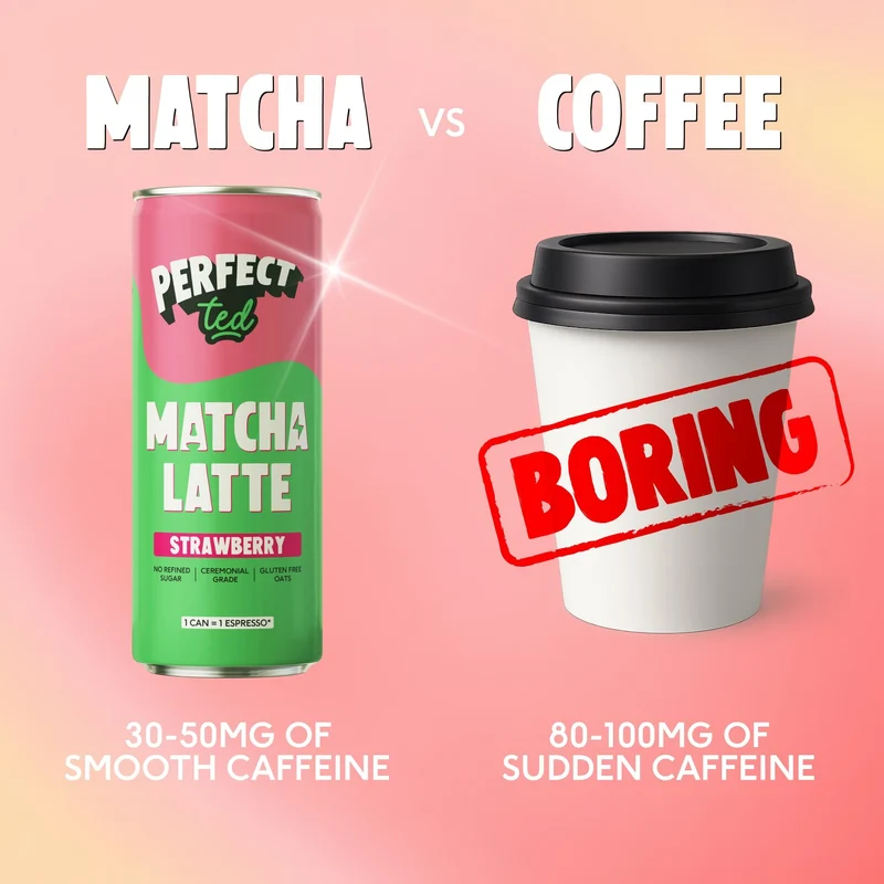 strawberry oat matcha latte