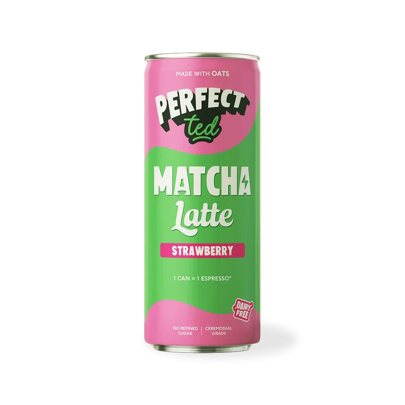 strawberry oat matcha latte