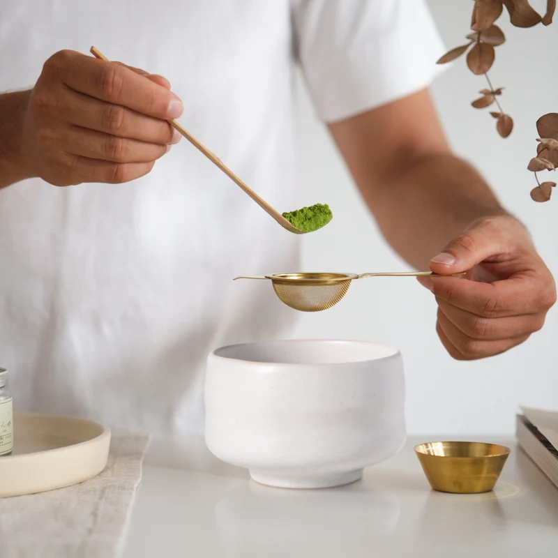 Matcha Sieb (furui) aus Edelstahl - Gold