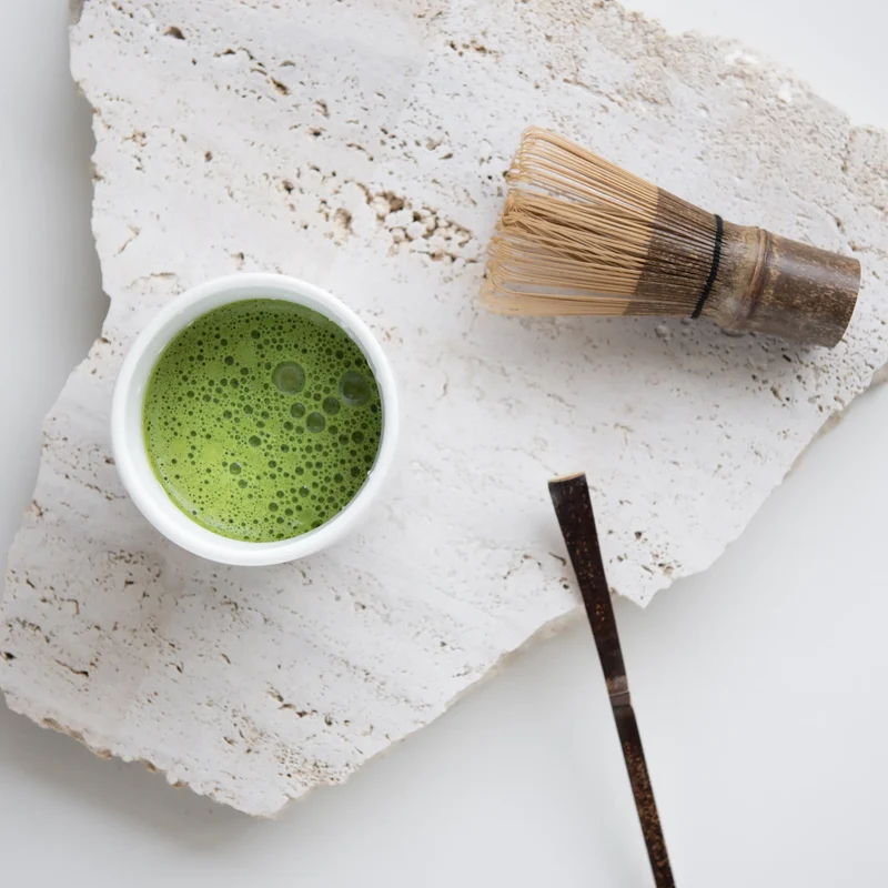 Matcha Besen – Dunkler Bambus (100 Borsten)