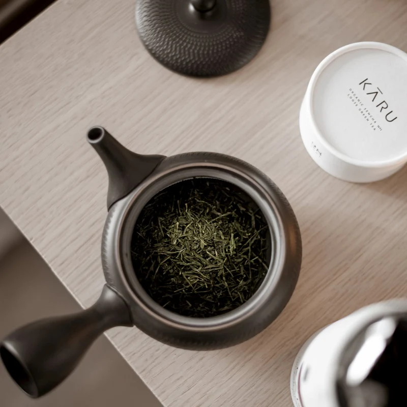 Original Japanische Teekanne (Kyusu) - schwarz (300ml)