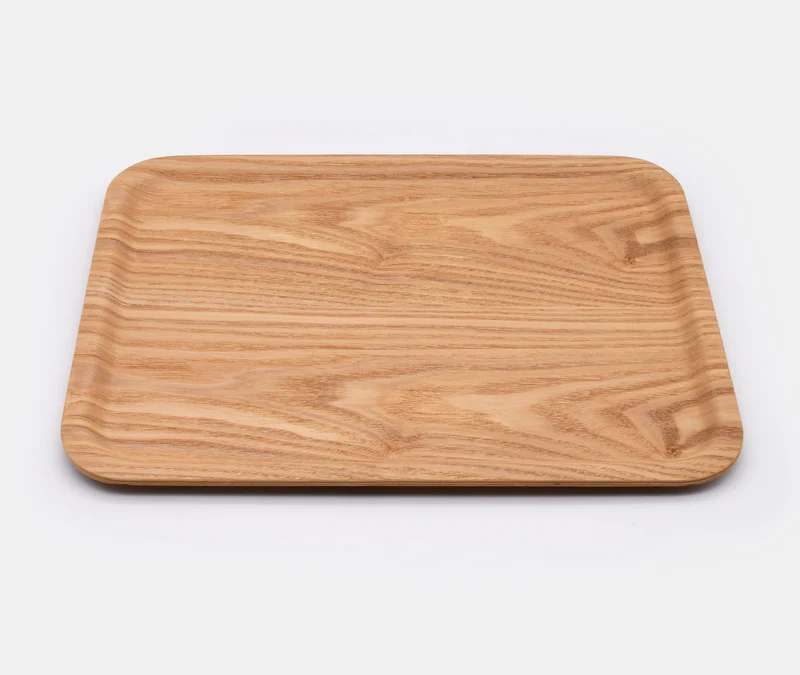 Non-slip Rectangular Wooden Tray - 36x28cm
