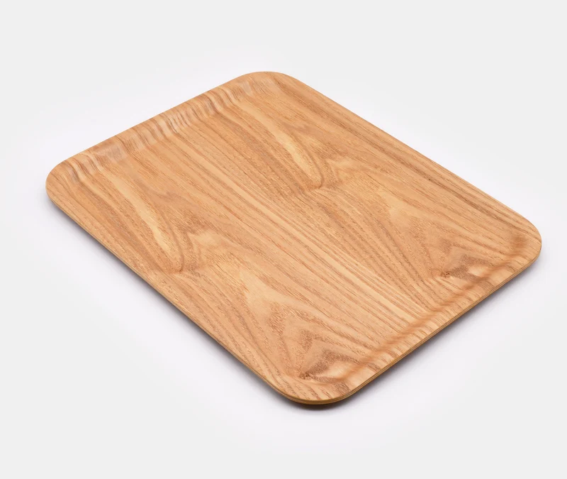 Non-slip Rectangular Wooden Tray - 36x28cm