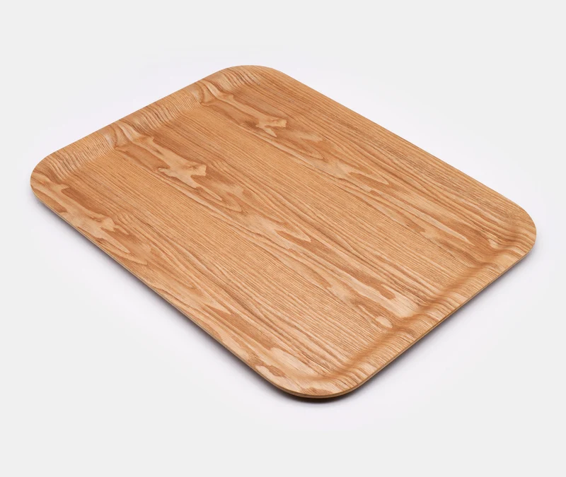 Non-slip Rectangular Wooden Tray - 43x33cm