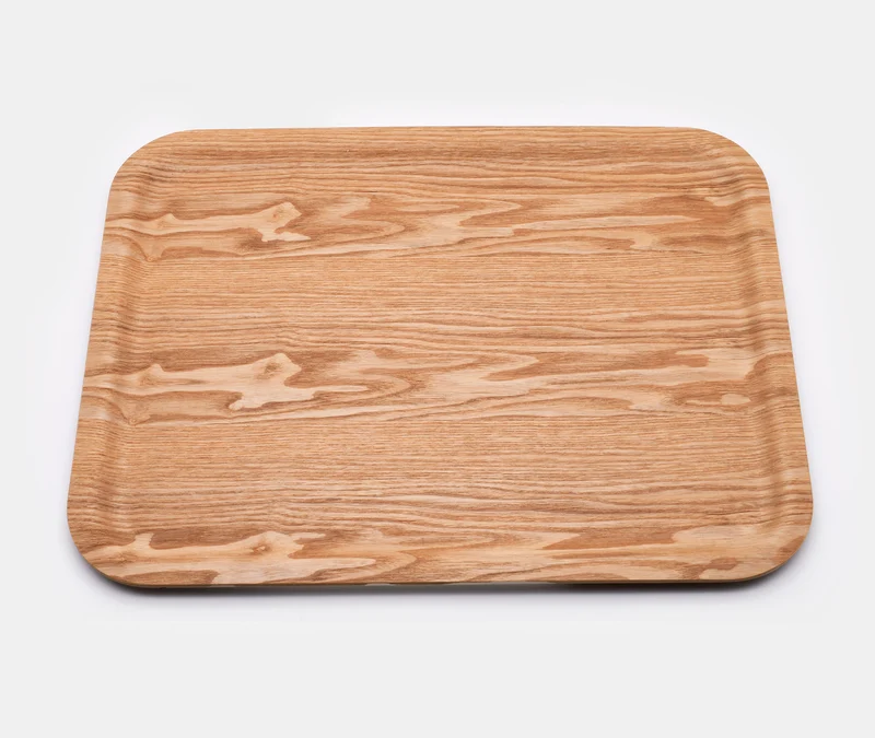 Non-slip Rectangular Wooden Tray - 43x33cm