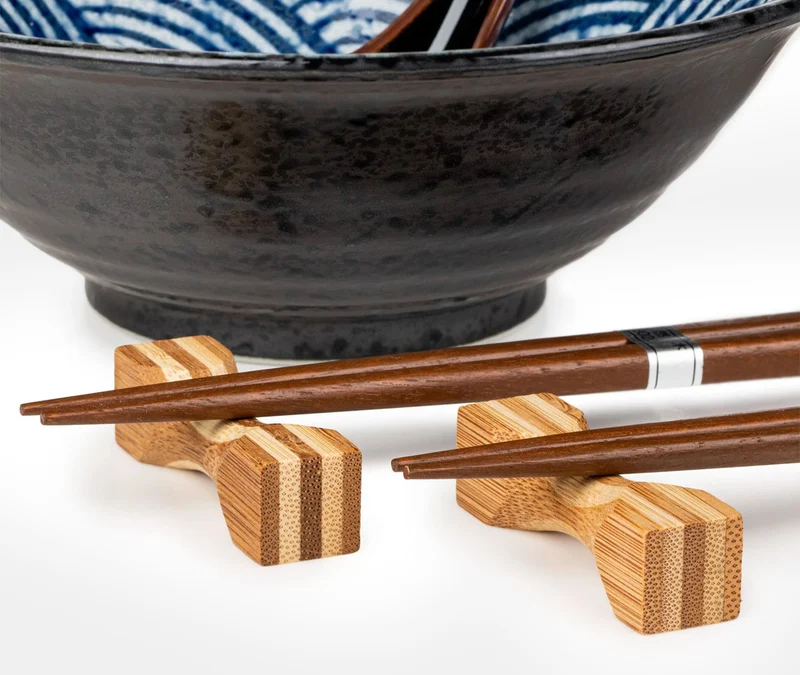 Japanese Noodle Bowl & Spoon Set - Seikaiha