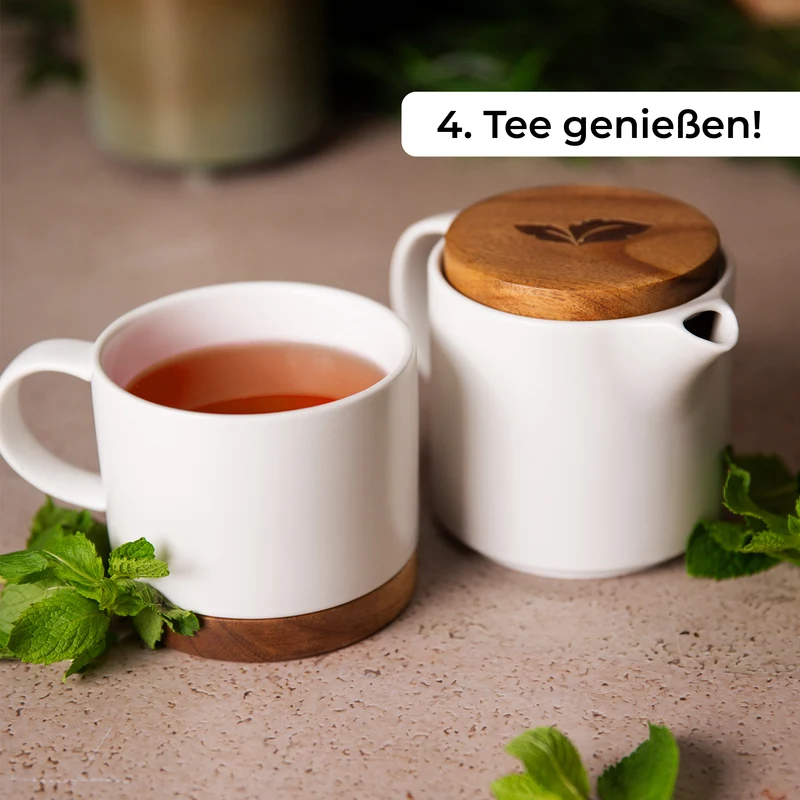 Keramik Teekanne (500ml) mit Tasse (400ml)