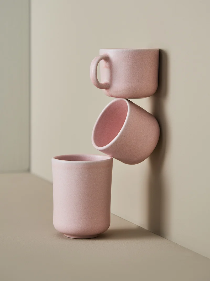 Teetasse handmade Stoneware Cup with Handle Rose