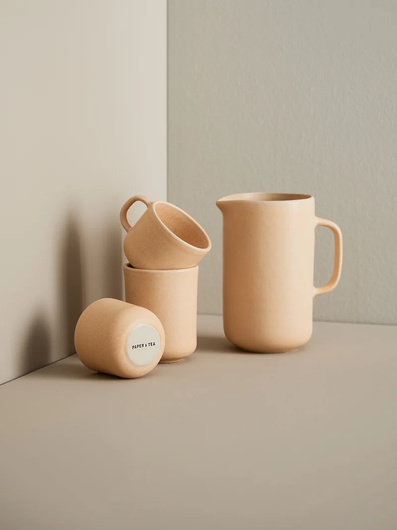 Teetasse handmade Stoneware Cup with Handle Apricot