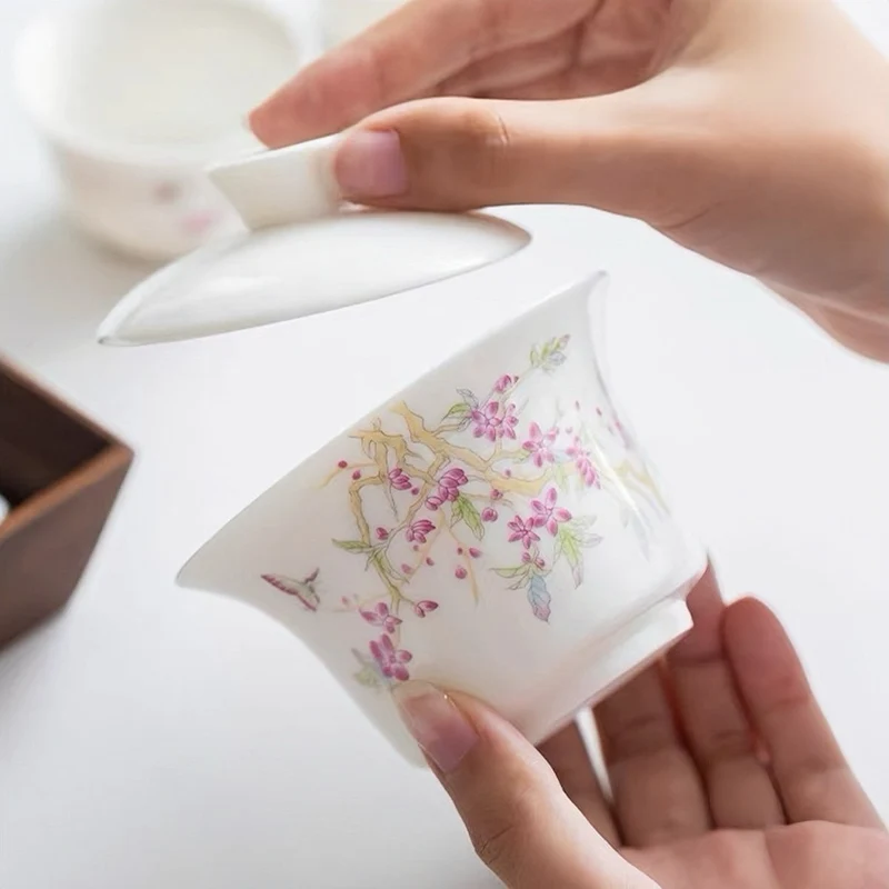 Schmetterlingsgarten - Premium-Porzellan, täglich Gaiwan