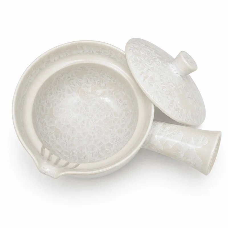 Frost Bloom – Japanische Kyoto-Eiskristallglasur-Teekanne (Kyusu)