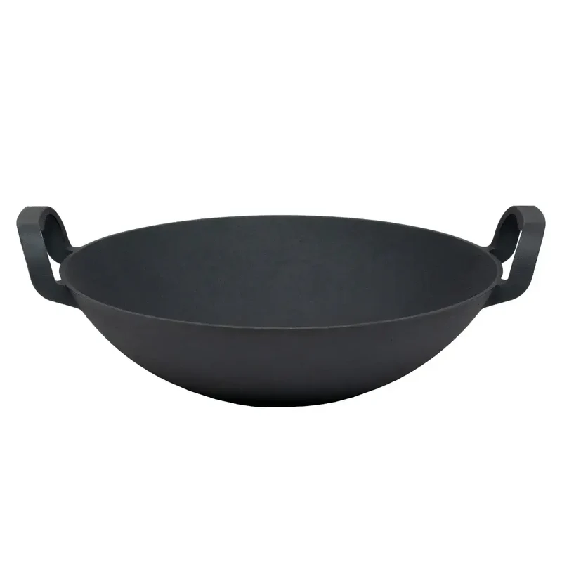 Nambu Cast Iron Wok Two-Handled Pan Induction Compatible 34cm