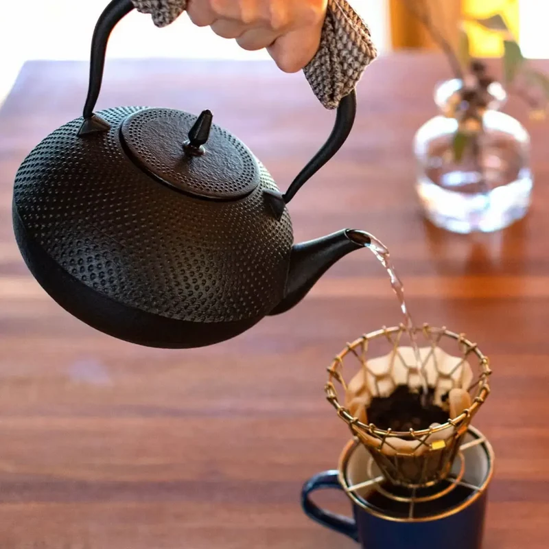 Handmade Nambu Cast Iron Japanese Kettle Hailstone Pattern 1.2L