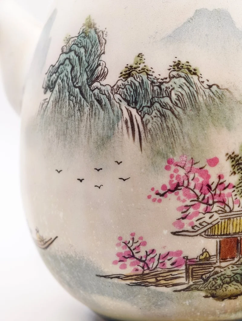 Jingdezhen handbemalte Teekanne „Versteckter Pavillon“ – 160 ml
