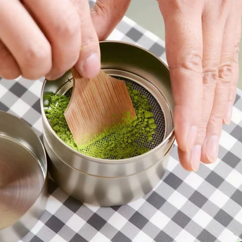 Japanisches Matcha-Sieb und Aufbewahrungsbehälter 2 in 1