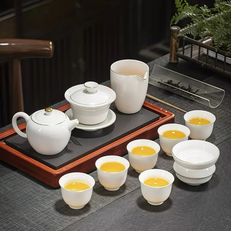 Phoenix Song – Komplettes Gongfu-Tee-Set aus hochwertigem Jade-Porzellan