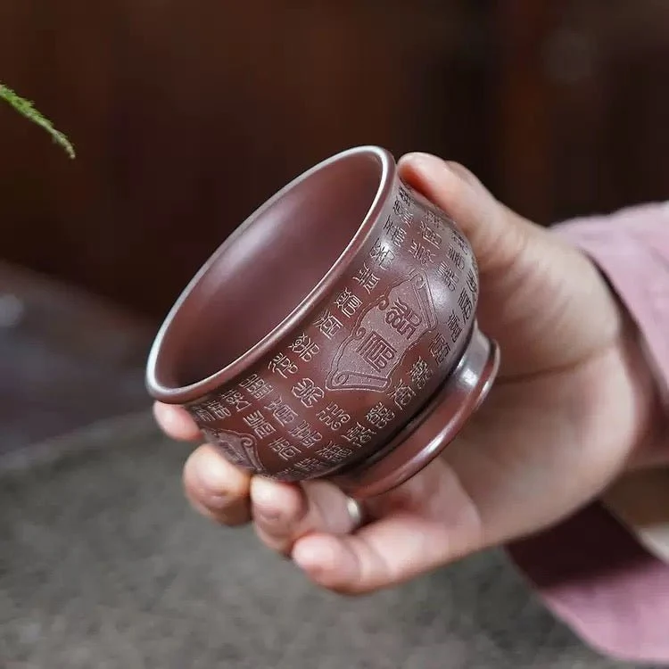 Hundert Segnungen – Handgefertigte Teetasse aus Yixing-Ton