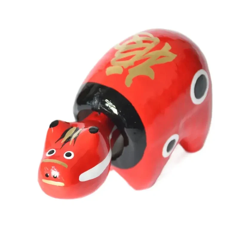 Akabeko Red Lucky Cow Figurine Handcrafted Toy Ornament Talisman
