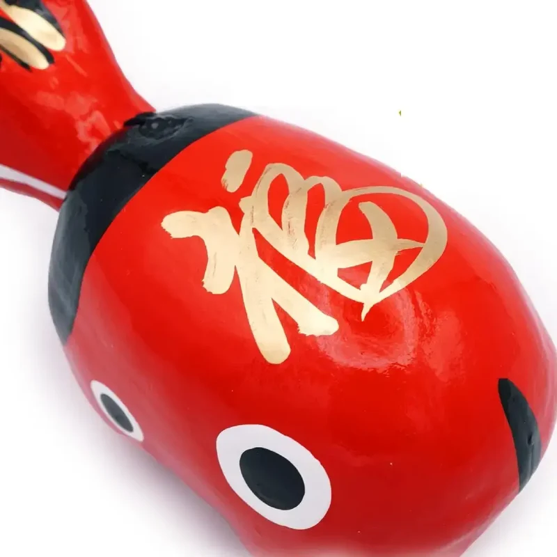 Akabeko Red Lucky Cow Figurine Handcrafted Toy Ornament Talisman