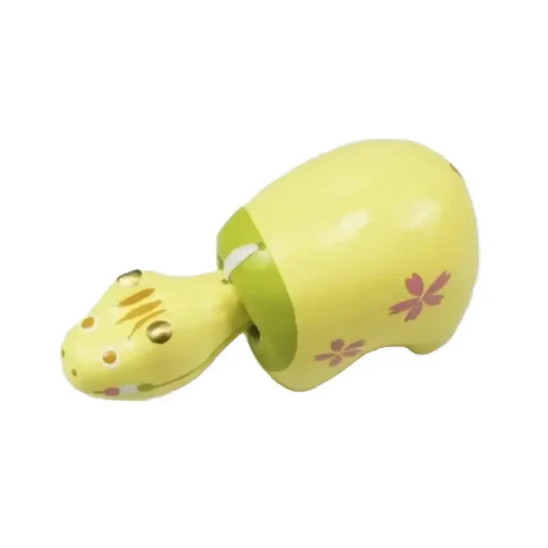 Akabeko Yellow Dango Lucky Cow Figurine Handcrafted Toy Ornament