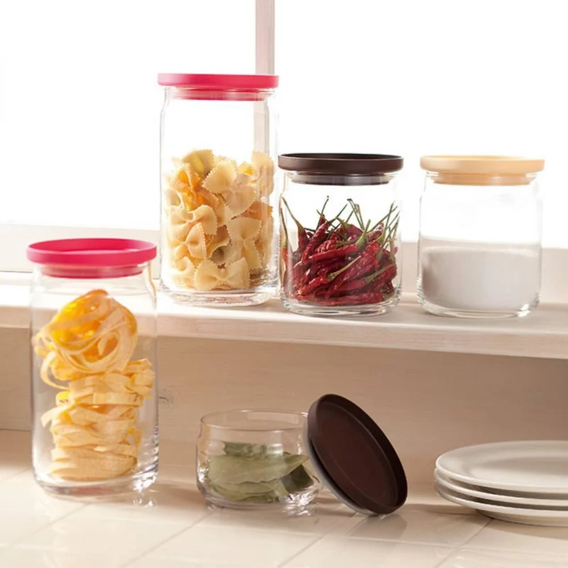 Aderia Stackable Glass Canister Small Kitchen Storage Container 360ml