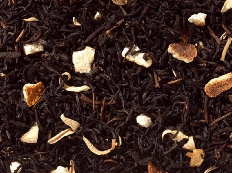 Schwarztee entkoffeiniert mit Orange