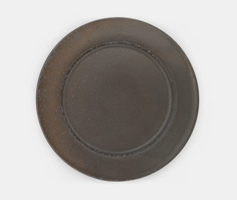 Glazed Stoneware Plate Medium - Black