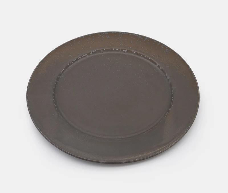 Glazed Stoneware Plate Medium - Black