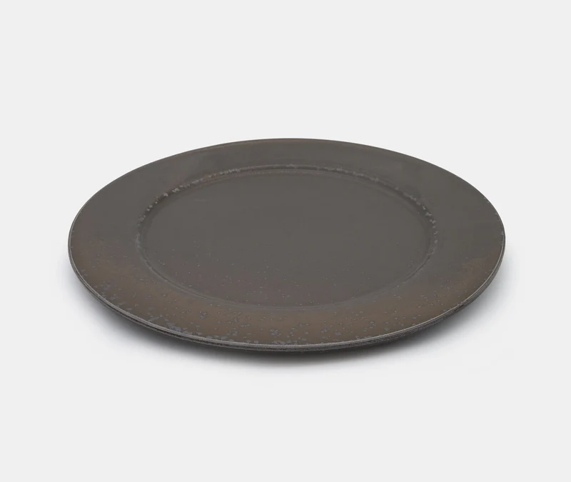 Glazed Stoneware Plate Medium - Black