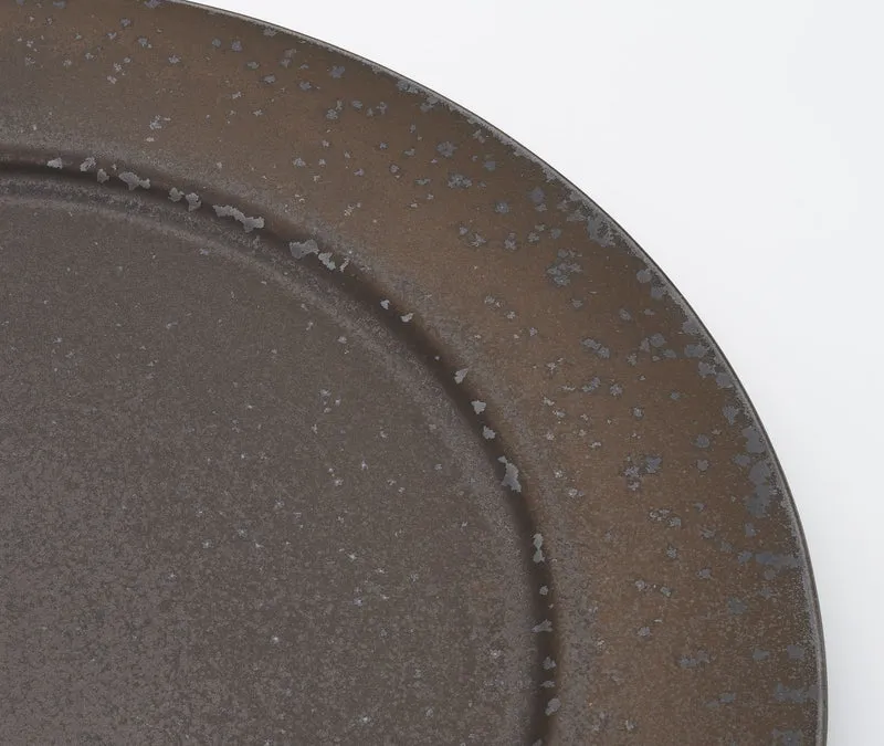 Glazed Stoneware Plate Medium - Black
