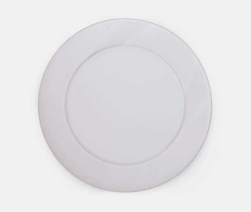 Glazed Stoneware Plate Medium - White