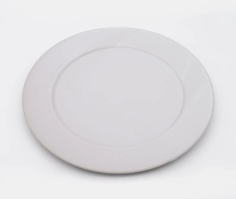 Glazed Stoneware Plate Medium - White