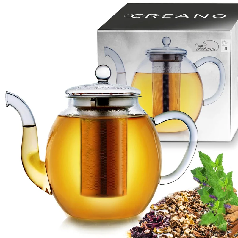 Glas Teekanne "hoch" 1,5L
